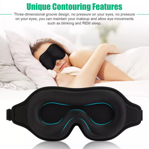 3D Comfort Sleep Mask – Soft Padded Eye Cover for Deeper Rest